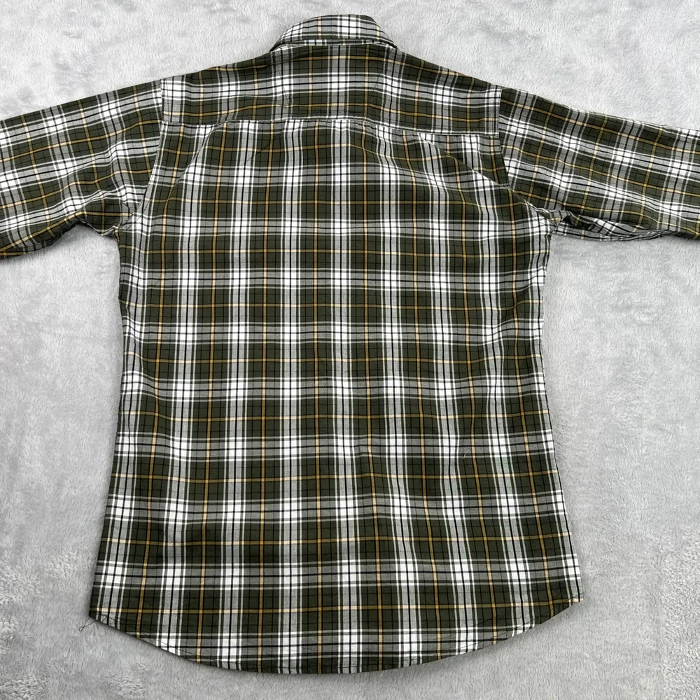 Ralph Lauren RRL Plaid Button Down L Boy Olive Green Gold Classic Heritage Shirt